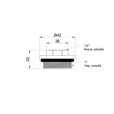 фотографія Футорка для колектора SD Plus 1"х1/2" ВЗ SD35415