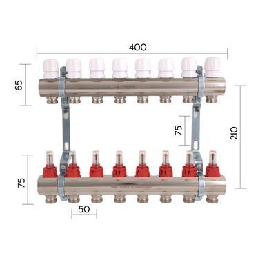 фотографія Колектор з витратомірами Thermo Alliance Standart 1" 8 виходів SD235W8