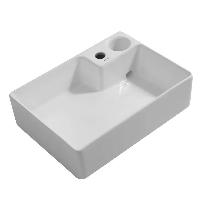 фото Раковина накладна Mixxus Premium STYLE-0201 520х375х140mm з донним клапаном та отвором під змішувач (MP6511)