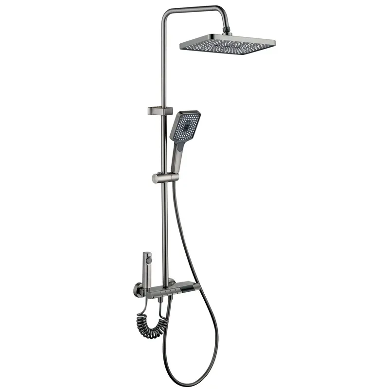 фото Душова колона зі змішувачем Mixxus Premium RIVIERA 009-J GRAPHITE з кнопкою перемикання, 4 режими (MI6835)