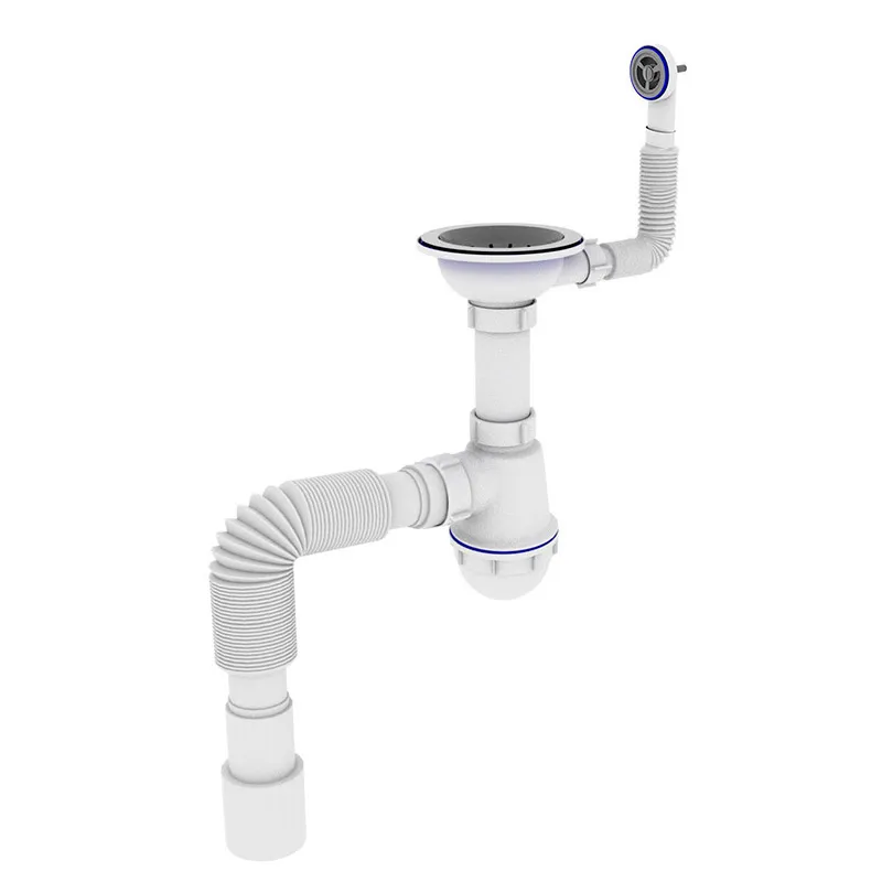 фото Сифон для кухні Zerix SK-02-C 3 1/2"x40 з різьбовим випуском та круглим переливом (ZX4954)