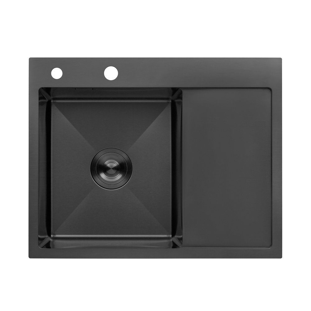 фото Кухонна мийка Kroner KRP Schwarze - 6350LHM PVD (3.0/1.0 мм)