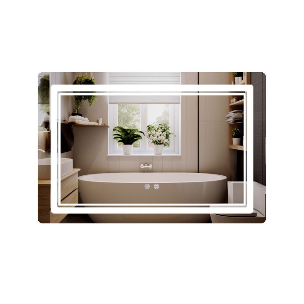 фото Зеркало Qtap Cardinal (CA2) 800х600 с LED-подсветкой Touch, с антизапотеванием, с диммером, рег. темп. цвета (3000-6500K) QT0478C806048457