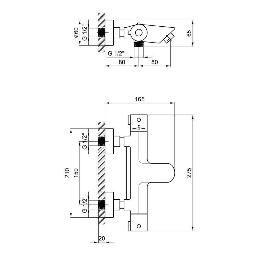 фотографія Змішувач для ванни Qtap Inspai-Therm термостатичний QTINSCRMT300800 Chrome