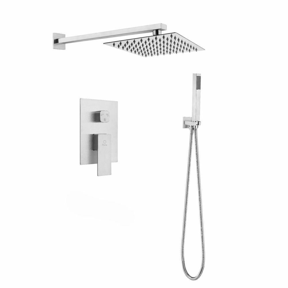 фото Смеситель для душа PERLA "SMART-OCELI" встр. квадрат. САТИН/Нержавеющая сталь 2 реж. PSS7755