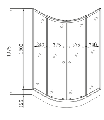 фото Душова кабіна з низьким піддоном MIXXUS PLAIN SCT02-90x90x195-FB SATIN матове скло 4мм (MI6896)