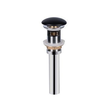 фотографія Донний клапан для раковини Qtap PU03O 70х70х227.5 Matt black з переливом