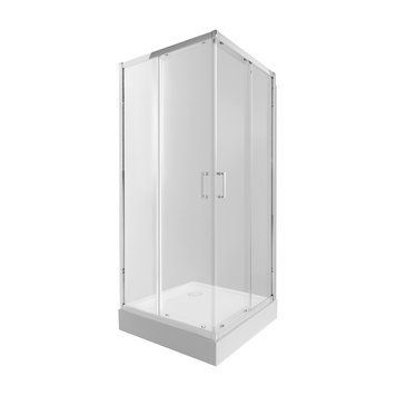 фото Набор Qtap душевая кабина Taurus CRM1011SC6 Clear 100х100 см + поддон Tern 301112