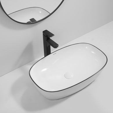 фото Раковина накладна Mixxus Premium DIVERSE-0111 EDGE BLACK 600х380х140mm (MP6562)