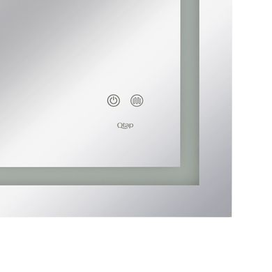 фотографія Дзеркало Qtap Mideya 800х700 з LED-підсвічуванням Touch, з антизапотіванням, з димером, рег. яскравості Reverse QT2078NCF8070W