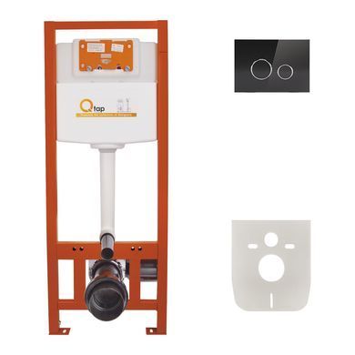 фото Набор инсталляция 4 в 1 Qtap Nest ST с круглой панелью смыва QT0133M425V1163GB