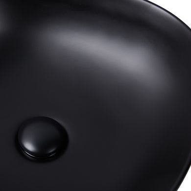 фото Раковина-чаша Qtap Kolibri 410x410x150 Matt black с донным клапаном QT10112144MBMB