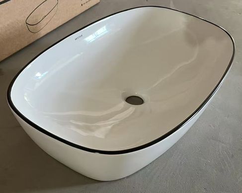 фото Раковина накладна Mixxus Premium DIVERSE-0111 EDGE BLACK 600х380х140mm (MP6562)