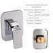 Комплект для душу Qtap Chrome: Змішувач QTNAM6025102NC + Шланг QTHADPVC120C + Лійка QTCRMB120 + Підключення QTCRMBH130