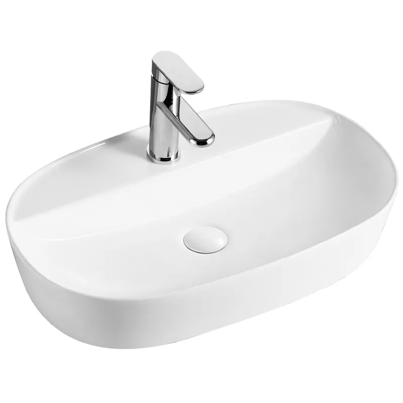 фото Раковина накладна Mixxus Premium ELLIPSE-0204 600х380х115mm з отвором під змішувач (MP6679)