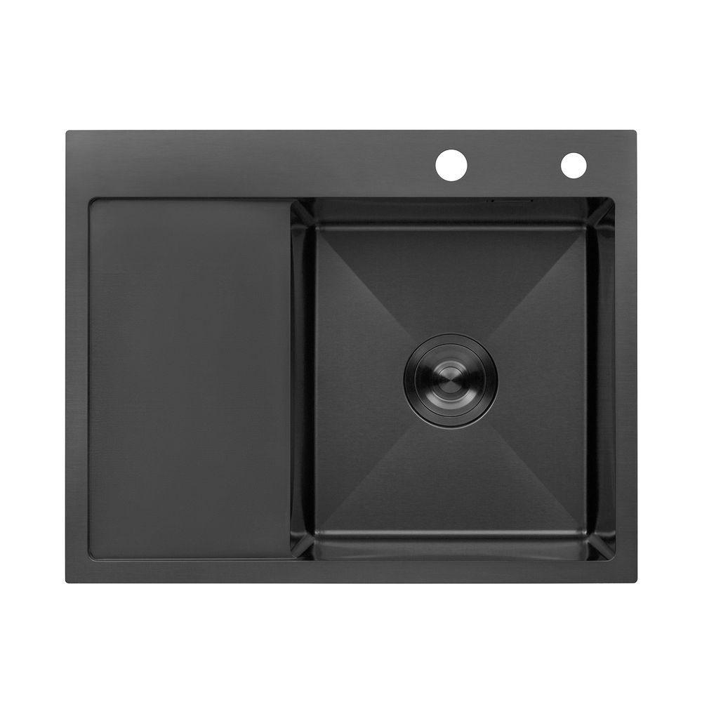 фото Кухонна мийка Kroner KRP Schwarze - 6350RHM PVD (3.0/1.0 мм)