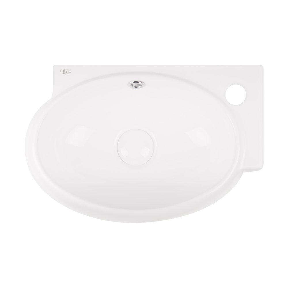 фото Раковина Qtap Leo 420x280x150 White с донным клапаном QT11115011RW
