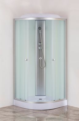 фото Бокс душовий без гідромасажу з низьким піддоном MIXXUS STRONG SB02-90x90x215-FB SATIN матове скло 4мм (MI6886)