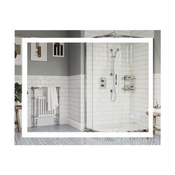 фотографія Дзеркало Qtap Mideya 900х700 з LED-підсвічуванням Touch, з антизапотіванням, з димером, рег. яскравості Reverse QT2078NCF9070W