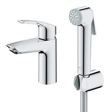 фотографія Змішувач для раковини з гігієнічним душем Grohe Eurosmart New (23124003)