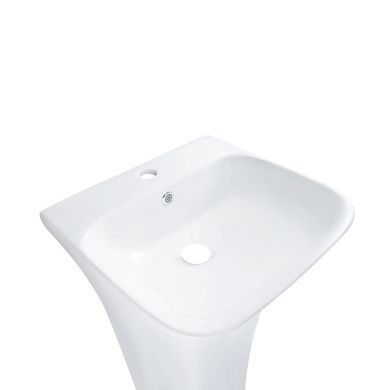 фото Комплект Qtap Crow: Раковина напольная моноблок 450x435x835 мм White + Донный клапан PU02O