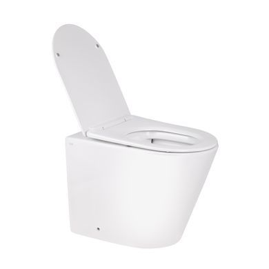 фотографія Унітаз підлоговий Qtap Swan безобідковий з сідінням Soft-close QT16223178W