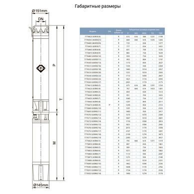 фото Насос відцентровий свердловинний 380В 7.5кВт H 104(58)м Q 665(500)л/хв &Oslash;151мм AQUATICA (DONGYIN) 6SR30/7 (7776453)