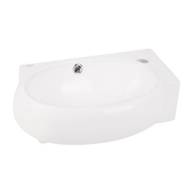фотографія Раковина Qtap Leo 420x280x150 White з донним клапаном QT11115011RW