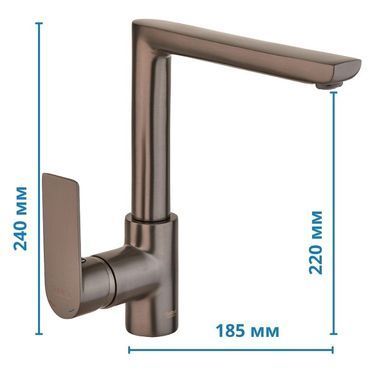 фото Змішувач для кухні Haiba Alex 018 Graphite (HB3999)