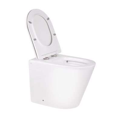 фотографія Унітаз підлоговий Qtap Swan безобідковий з сідінням Soft-close QT16223178W