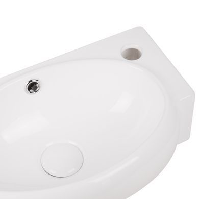 фотографія Раковина Qtap Leo 420x280x150 White з донним клапаном QT11115011RW