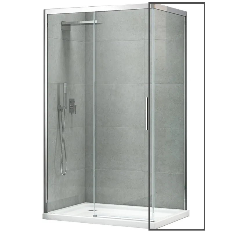 фото Бічна стінка до кабіни KOER SR SW05-90x200-TR-01 прозоре скло EASY CLEAN 6мм хром (KR5407)