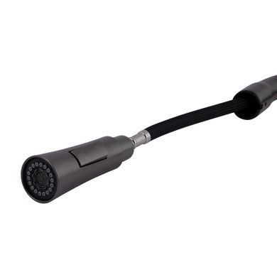 фотографія Смеситель для кухни Qtap Vlasta New с выдвижным изливом QTVLA344GMB45647 Gunmetal Black PVD