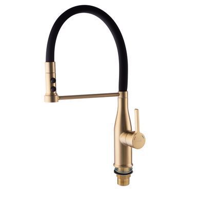 фото Змішувач для кухні Mixxus Premium Summer 017 BRUSHED GOLD REFL.BLACK (MI6964)