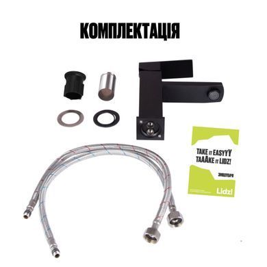 фото Смеситель для раковины Lidz Kubis 001F (k35) LDKUB001FBLA43376 Black