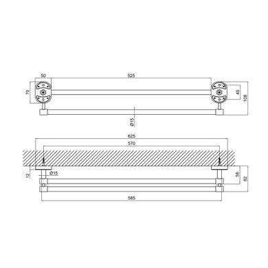 фото Держатель для полотенца Lidz Oreo 0102 двойной LDORE0102CRM22082 Chrome