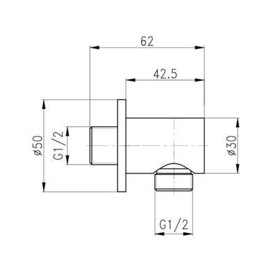 фотографія Подключение для шланга Qtap Spojeni округлое QTCRBB030 Black Matt