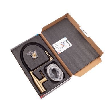 фото Змішувач для кухні Mixxus Premium Summer 017 BRUSHED GOLD REFL.BLACK (MI6964)