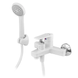 фото Змішувач для ванни PLAMIX OSCAR-009 EURO SET WHITE (зі шлангом, лійкою та кронштейном) (Колір білий) (PM0699)