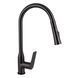 Смеситель для кухни Qtap Vlasta New с выдвижным изливом QTVLA344GMB45647 Gunmetal Black PVD