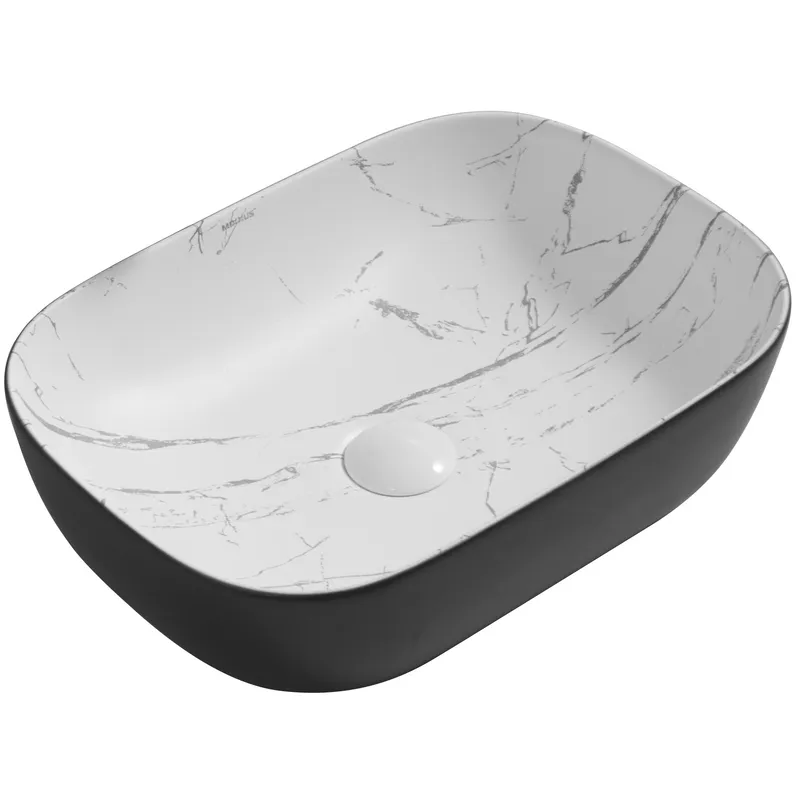 фото Раковина накладна MIXXUS PREMIUM DIVERSE-0112 MARBLE-BLACK 455х325х135mm (MP6541)