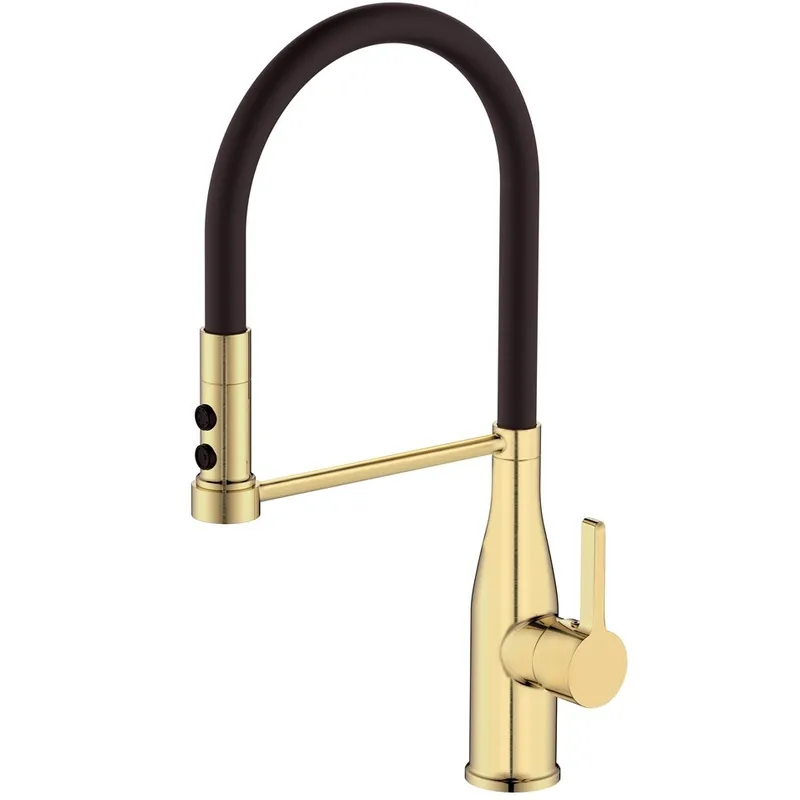 фото Змішувач для кухні Mixxus Premium Summer 017 BRUSHED GOLD REFL.BLACK (MI6964)