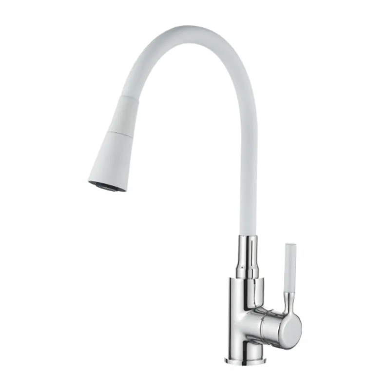 фото Змішувач для кухні Zerix Atrium-011-T Refl.WHITE (Колір хром+силік.вилив білий) (ZX4719)