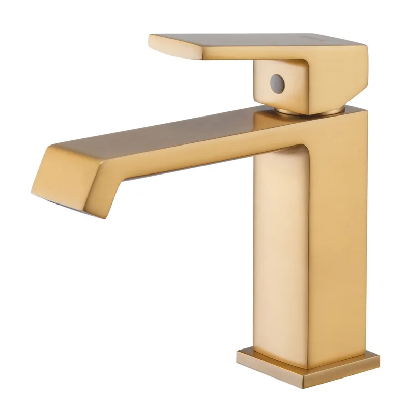 фото Змішувач для умивальника HAIBA GAUDI 001 BRUSHED GOLD (HB9583)