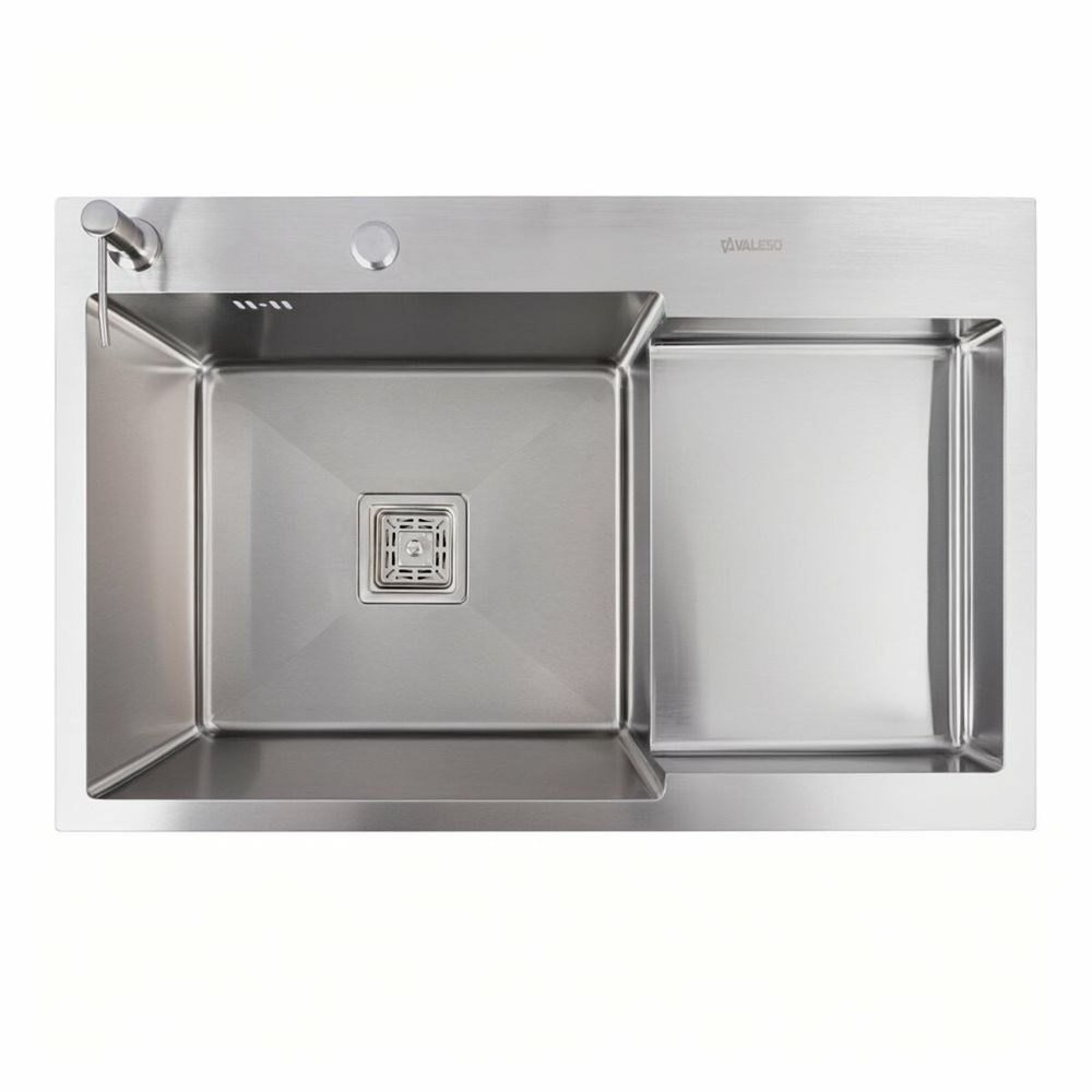 фото Мийка Valeso Handmade CM 78&times;50C L (нержавійка) з поглибленою полицею