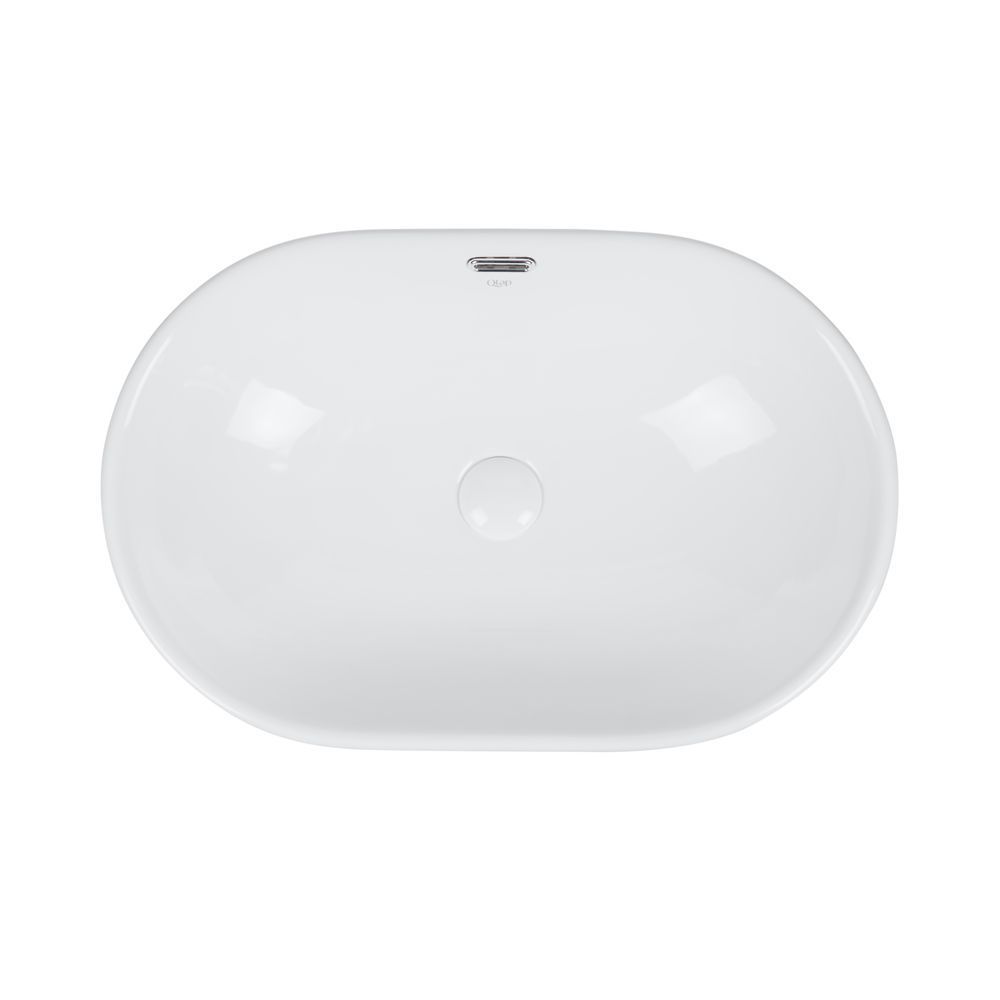 фото Раковина Qtap Leo 590x400x170 White с донным клапаном QT11114028W