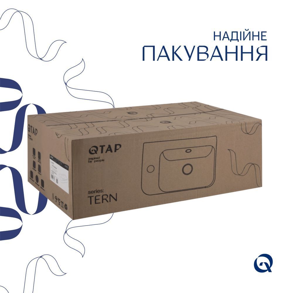 фотографія Раковина Qtap Tern 450х250х158 White QT1711H02LW