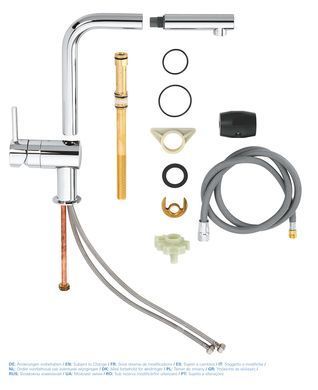 фото Змішувач для кухні з висувним виливом Grohe Minta (32168000)