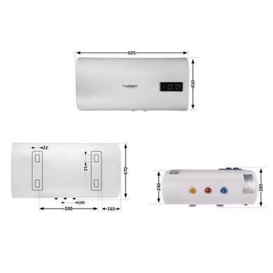 фото Водонагреватель электрический Thermo Alliance 30 л плоский горизонтальный, мокрый ТЭН 2 кВт (0,8+1,2) DT30H20G(PD)