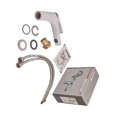 фото Змішувач для умивальника Mixxus Premium DERBY 001 (NUT) WHITE-CHROME (MI6613)